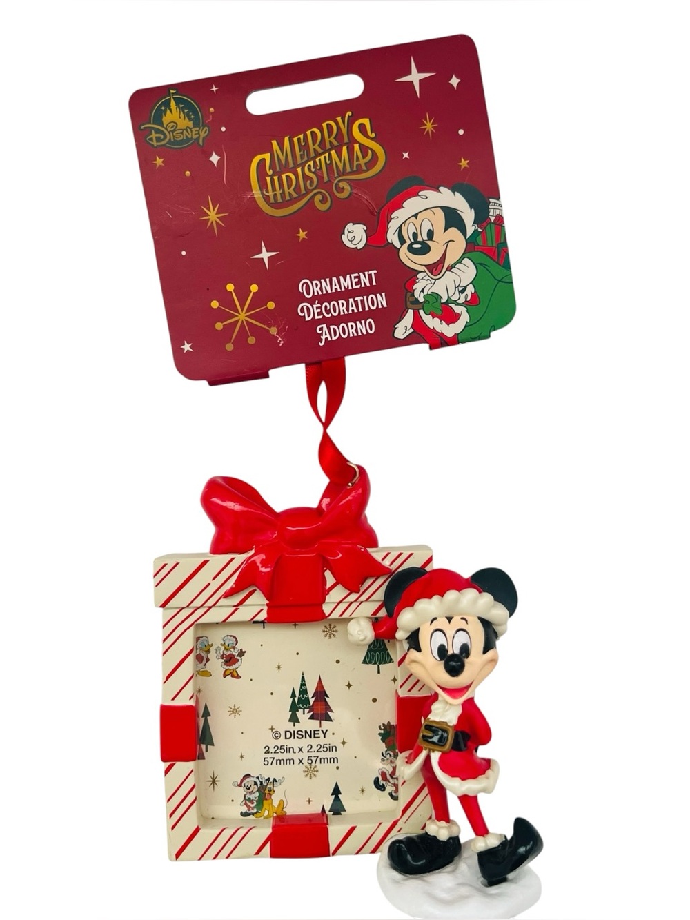 Disney Christmas Mickey Mouse Santa Frame Ornament
